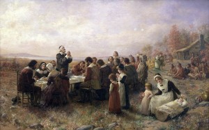 The First Thanksgiving at Plymouth, 1914,  Jennie Augusta Brownscombe Pilgrim Hall Museum, Plymouth, Massachusetts 